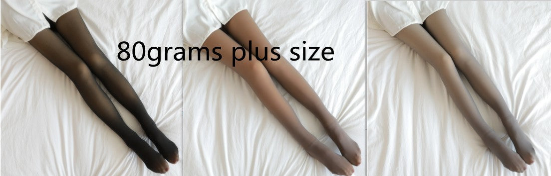 Faux leggings translucides grande taille, collants doublés en polaire, collants chauds en polaire pour automne et hiver, collants doublés en polaire pour femmes, collants thermiques d'hiver