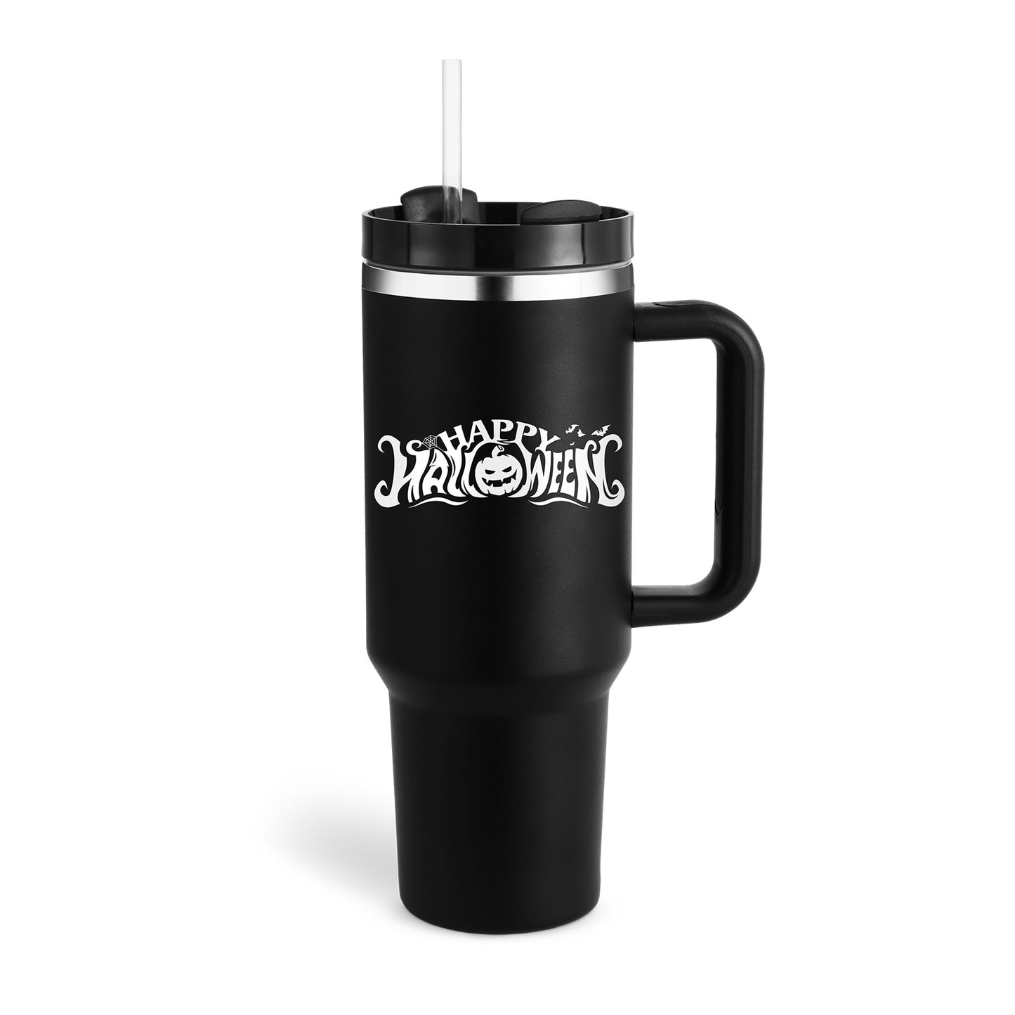 Gobelet de 40 oz avec poignée en paille isolée, tasse à café sous vide anti-déversement en acier inoxydable avec couvercle, tasse conique, cadeaux pour les amoureux de la Saint-Valentin, convient pour la voiture, la salle de sport, le bureau, les voyages