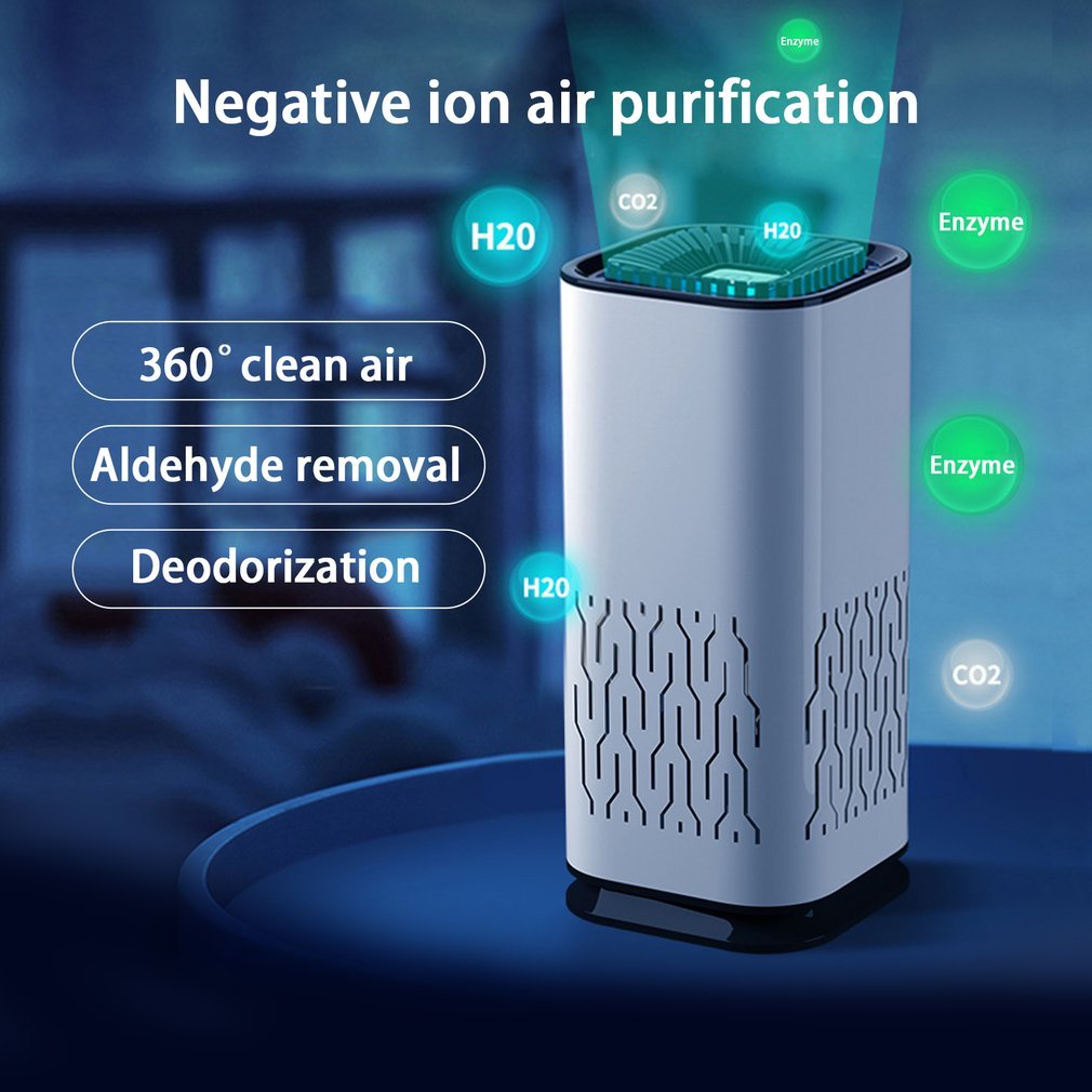 Purificateur d'air de voiture Générateur d'ions négatifs portable Élimine la poussière de formaldéhyde Fumée Désodorisant pour lave-linge pour la maison et la voiture